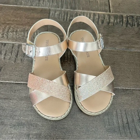 Tucker + Tate Sandals Tarya 9 Cross-Strapped Gold Glitter Girls Toddler - Picture 6 of 6